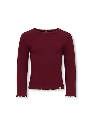 ONLY | T-shirt à manches longues pour fille KMGTRINNY | dunkelrot